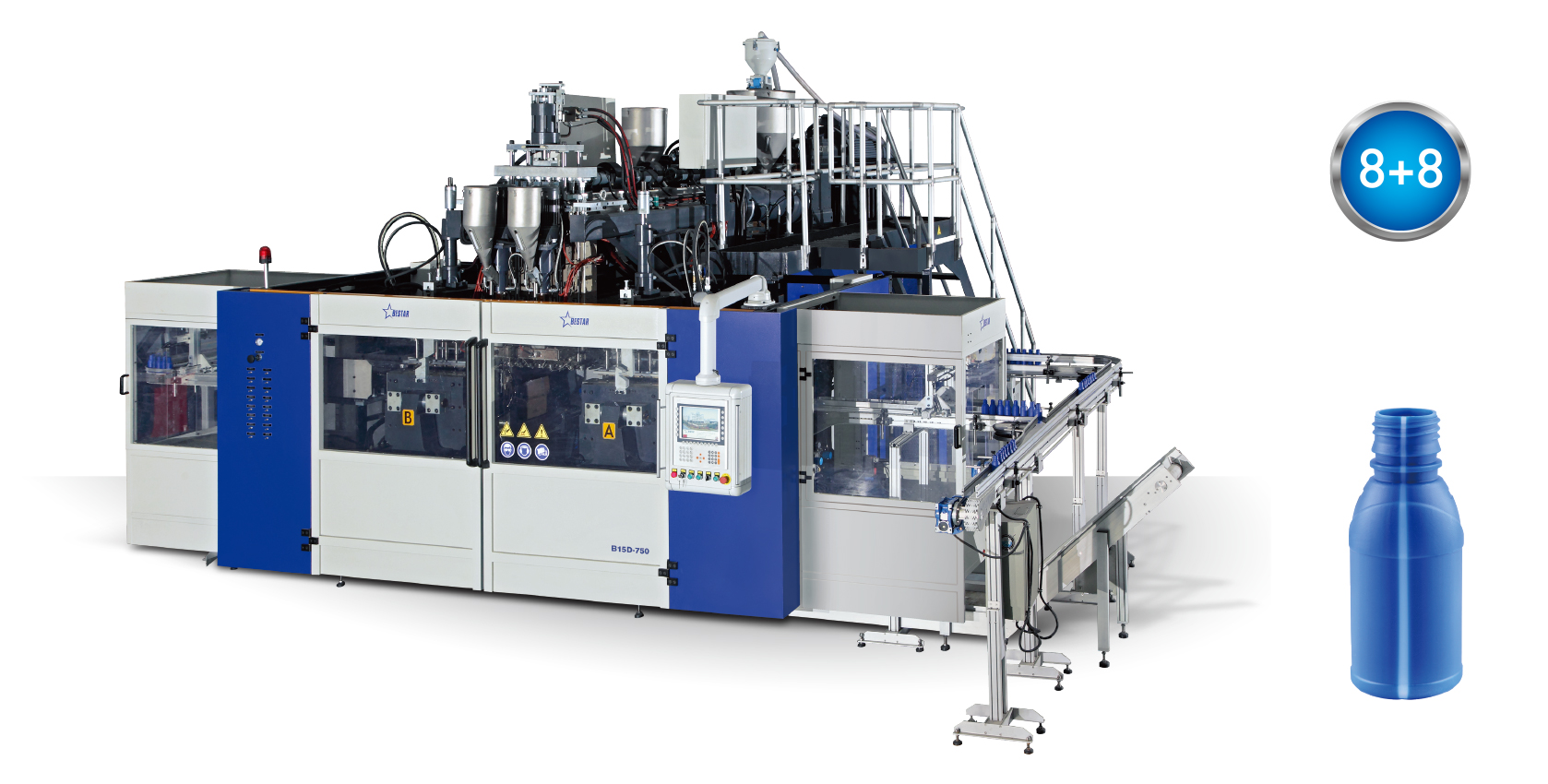 Full Automatic 100ml-2l Plastic Bottle Blow Molding Machine